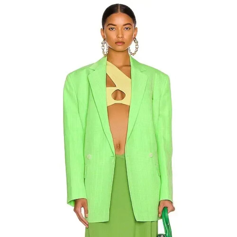 Jacquemus Le Splash La Veste Marino Blazer Small FR 34 Neon Green Oversized NWT
